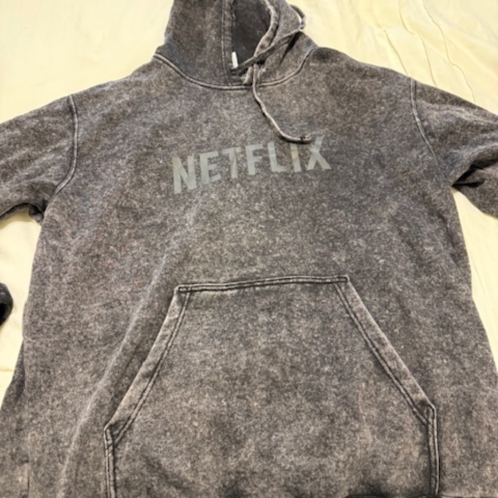 NETFLIX faded black hoodie XL